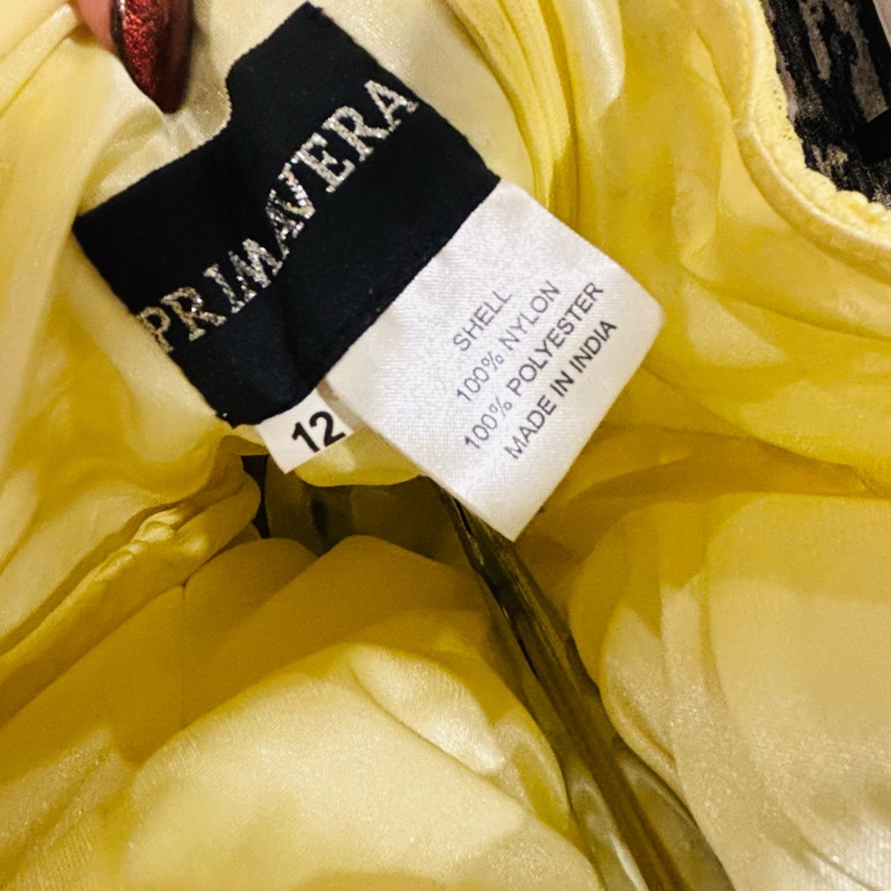 🍋 Primavera Couture Yellow Beaded Dress – Size 12 🍋 - Picture 12 of 16